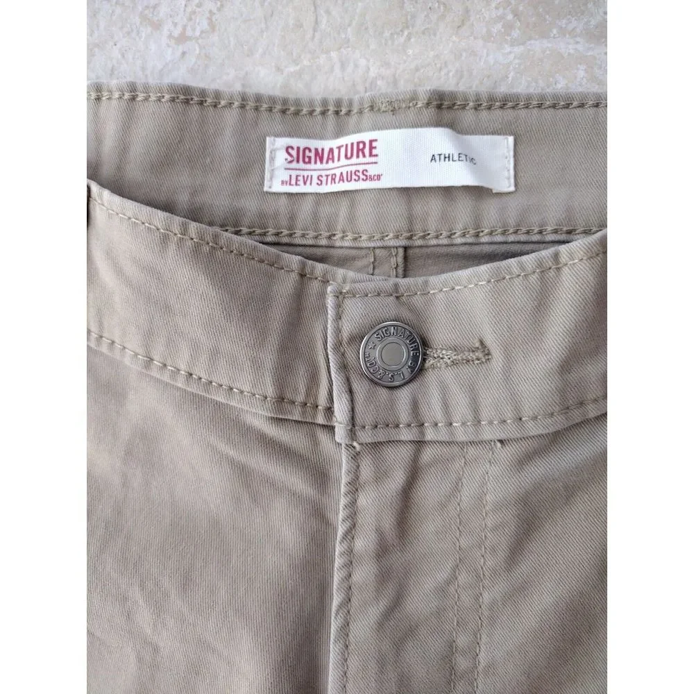 Levi's Jeans Men's 29X30 Tan Twill Stretch‎ Athletic Zip Pocket Straight Leg